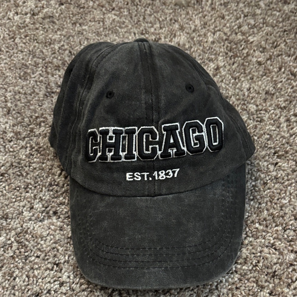 Black Chicago Embroidered Cap